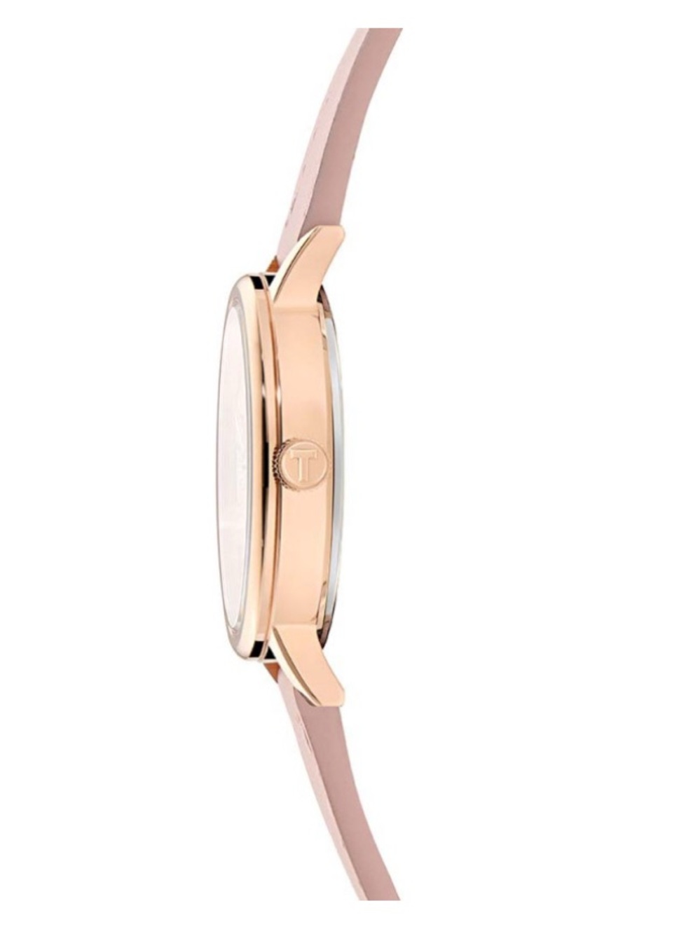 Ted Baker Pink Leather Strap Watch with Rose Gold Bow Bracelet - Picture 4 of 6